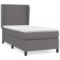 vidaXL Cama box spring con colchón cuero sintético gris 100x200 cm vidaXL Cama box spring con colchón cuero sintético gris 100x200 cm