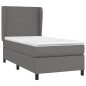 vidaXL Cama box spring con colchón cuero sintético gris 100x200 cm vidaXL Cama box spring con colchón cuero sintético gris 100x200 cm