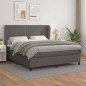 vidaXL Cama box spring con colchón cuero sintético gris 180x200 cm vidaXL Cama box spring con colchón cuero sintético gris 180x200 cm