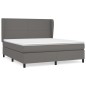 vidaXL Cama box spring con colchón cuero sintético gris 180x200 cm vidaXL Cama box spring con colchón cuero sintético gris 180x200 cm