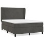vidaXL Cama box spring con colchón terciopelo gris oscuro 140x200 cm