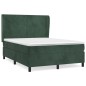 vidaXL Cama box spring con colchón terciopelo verde oscuro 140x200 cm