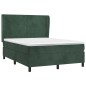 vidaXL Cama box spring con colchón terciopelo verde oscuro 140x200 cm