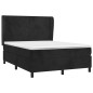 vidaXL Cama box spring con colchón terciopelo negro 140x190 cm vidaXL Cama box spring con colchón terciopelo negro 140x190 cm