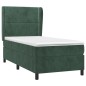 vidaXL Cama box spring con colchón terciopelo verde oscuro 90x190 cm vidaXL Cama box spring con colchón terciopelo verde oscuro 90x190 cm