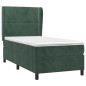 vidaXL Cama box spring con colchón terciopelo verde oscuro 90x200 cm vidaXL Cama box spring con colchón terciopelo verde oscuro 90x200 cm