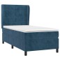 vidaXL Cama box spring con colchón terciopelo azul oscuro 90x200 cm vidaXL Cama box spring con colchón terciopelo azul oscuro 90x200 cm