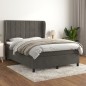 vidaXL Cama box spring con colchón terciopelo gris oscuro 140x190 cm vidaXL Cama box spring con colchón terciopelo gris oscuro 140x190 cm
