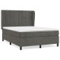 vidaXL Cama box spring con colchón terciopelo gris oscuro 140x190 cm vidaXL Cama box spring con colchón terciopelo gris oscuro 140x190 cm