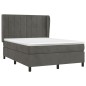 vidaXL Cama box spring con colchón terciopelo gris oscuro 140x190 cm vidaXL Cama box spring con colchón terciopelo gris oscuro 140x190 cm