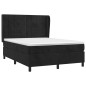 vidaXL Cama box spring con colchón terciopelo negro 140x200 cm vidaXL Cama box spring con colchón terciopelo negro 140x200 cm