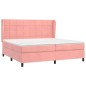 vidaXL Cama box spring con colchón terciopelo rosa 200x200 cm vidaXL Cama box spring con colchón terciopelo rosa 200x200 cm