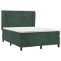 vidaXL Cama box spring con colchón terciopelo verde oscuro 140x200 cm vidaXL Cama box spring con colchón terciopelo verde oscuro 140x200 cm