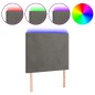 vidaXL Cabecero con luces LED terciopelo gris oscuro 90x5x118/128 cm