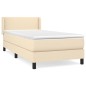 vidaXL Cama box spring con colchón tela color crema 90x200 cm vidaXL Cama box spring con colchón tela color crema 90x200 cm