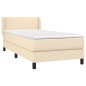 vidaXL Cama box spring con colchón tela color crema 90x200 cm vidaXL Cama box spring con colchón tela color crema 90x200 cm