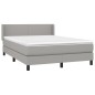 vidaXL Cama box spring con colchón tela gris claro 140x200 cm vidaXL Cama box spring con colchón tela gris claro 140x200 cm