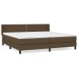vidaXL Cama box spring con colchón tela marrón oscuro 200x200 cm vidaXL Cama box spring con colchón tela marrón oscuro 200x200 cm