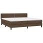 vidaXL Cama box spring con colchón tela marrón oscuro 200x200 cm vidaXL Cama box spring con colchón tela marrón oscuro 200x200 cm