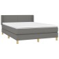 vidaXL Cama box spring con colchón tela gris oscuro 140x190 cm vidaXL Cama box spring con colchón tela gris oscuro 140x190 cm