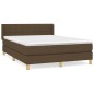 vidaXL Cama box spring con colchón tela marrón oscuro 140x190 cm vidaXL Cama box spring con colchón tela marrón oscuro 140x190 cm