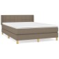 vidaXL Cama box spring con colchón tela gris taupe 140x200 cm vidaXL Cama box spring con colchón tela gris taupe 140x200 cm