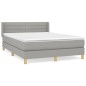 vidaXL Cama box spring con colchón tela gris claro 140x190 cm vidaXL Cama box spring con colchón tela gris claro 140x190 cm