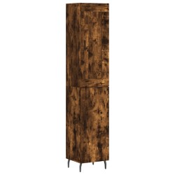 vidaXL Aparador de madera contrachapada roble ahumado 34,5x34x180 cm