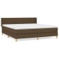 vidaXL Cama box spring con colchón tela marrón oscuro 180x200 cm vidaXL Cama box spring con colchón tela marrón oscuro 180x200 cm
