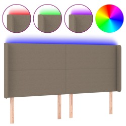 vidaXL Cabecero con LED de tela gris taupe 183x16x118/128 cm