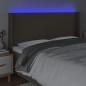 vidaXL Cabecero con LED de tela gris taupe 183x16x118/128 cm