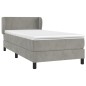 vidaXL Cama box spring con colchón terciopelo gris claro 100x200 cm vidaXL Cama box spring con colchón terciopelo gris claro 100x200 cm