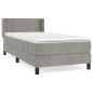vidaXL Cama box spring con colchón terciopelo gris claro 90x190 cm vidaXL Cama box spring con colchón terciopelo gris claro 90x190 cm