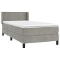 vidaXL Cama box spring con colchón terciopelo gris claro 90x190 cm vidaXL Cama box spring con colchón terciopelo gris claro 90x190 cm