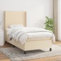 vidaXL Cama box spring con colchón tela color crema 90x190 cm vidaXL Cama box spring con colchón tela color crema 90x190 cm