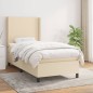 vidaXL Cama box spring con colchón tela color crema 90x200 cm vidaXL Cama box spring con colchón tela color crema 90x200 cm