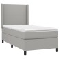vidaXL Cama box spring con colchón tela gris claro 90x190 cm vidaXL Cama box spring con colchón tela gris claro 90x190 cm