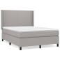 vidaXL Cama box spring con colchón tela gris claro 140x190 cm vidaXL Cama box spring con colchón tela gris claro 140x190 cm