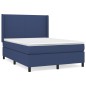 vidaXL Cama box spring con colchón tela azul 140x190 cm vidaXL Cama box spring con colchón tela azul 140x190 cm