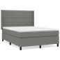 vidaXL Cama box spring con colchón tela gris oscuro 140x200 cm vidaXL Cama box spring con colchón tela gris oscuro 140x200 cm