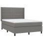 vidaXL Cama box spring con colchón tela gris oscuro 140x200 cm vidaXL Cama box spring con colchón tela gris oscuro 140x200 cm