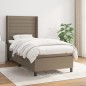 vidaXL Cama box spring con colchón tela gris taupe 90x200 cm vidaXL Cama box spring con colchón tela gris taupe 90x200 cm