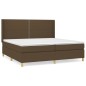 vidaXL Cama box spring con colchón tela marrón oscuro 200x200 cm vidaXL Cama box spring con colchón tela marrón oscuro 200x200 cm