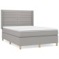 vidaXL Cama box spring con colchón tela gris claro 140x200 cm vidaXL Cama box spring con colchón tela gris claro 140x200 cm