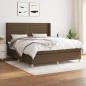 vidaXL Cama box spring con colchón tela marrón oscuro 180x200 cm vidaXL Cama box spring con colchón tela marrón oscuro 180x200 cm