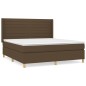 vidaXL Cama box spring con colchón tela marrón oscuro 180x200 cm vidaXL Cama box spring con colchón tela marrón oscuro 180x200 cm