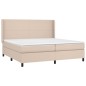 vidaXL Cama box spring con colchón cuero sintético capuchino 200x200cm vidaXL Cama box spring con colchón cuero sintético capuchino 200x200cm