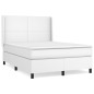 vidaXL Cama box spring con colchón cuero sintético blanco 140x200cm