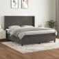 vidaXL Cama box spring con colchón terciopelo gris oscuro 180x200 cm