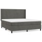 vidaXL Cama box spring con colchón terciopelo gris oscuro 180x200 cm